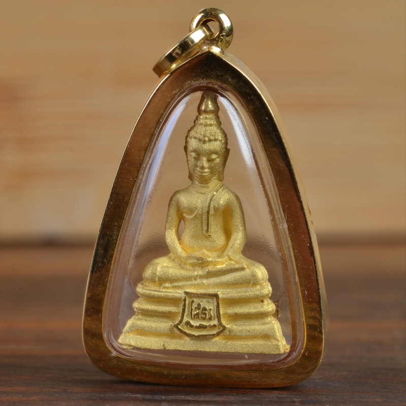 AMG1051 | Thai Buddha Amulet in a 23k Gold Case - 00