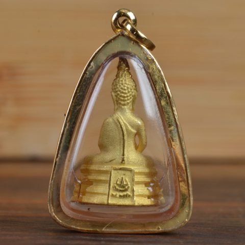 AMG1051 | Thai Buddha Amulet in a 23k Gold Case - 01