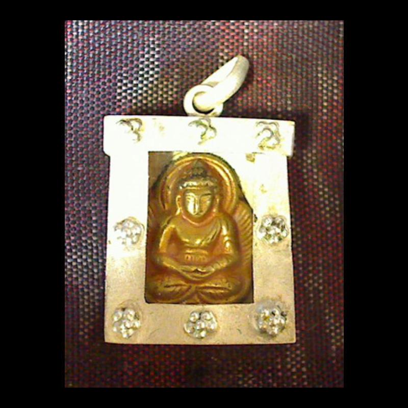 AP16 | Sterling Silver Buddha Amulet in Box Frame | AP16 | Sterling Silver Buddha Amulet in Box Frame