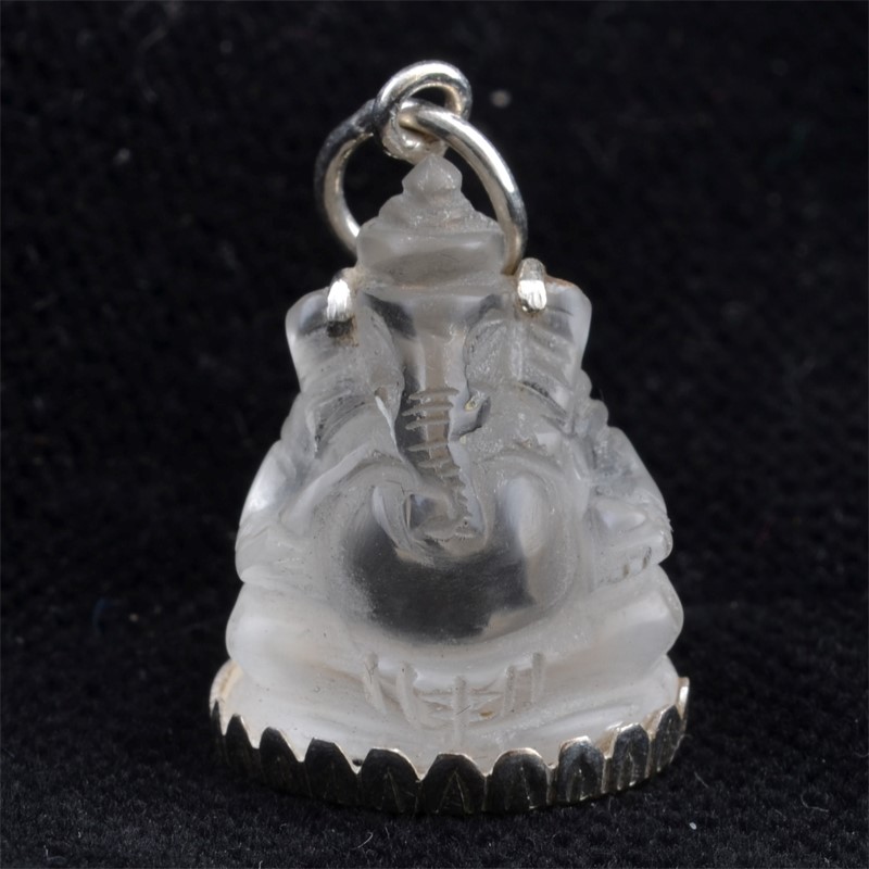 AP39 | Ganesha Amulet, carved withsterling, 3/4inch | AP39 | Ganesha Amulet, carved withsterling, 3/4inch