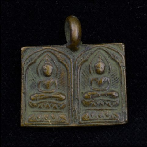 AP49 | Double Buddha Bronze Amulet