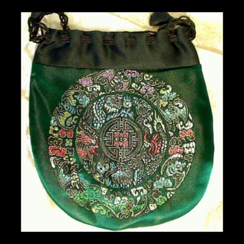 BAG06-H | Large Brocade Bag in Various Colors - Green | BAG06-H | Large Brocade Bag in Various Colors - Green
