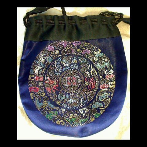 BAG06-I | Large Brocade Bag in Various Colors - Dark Blue