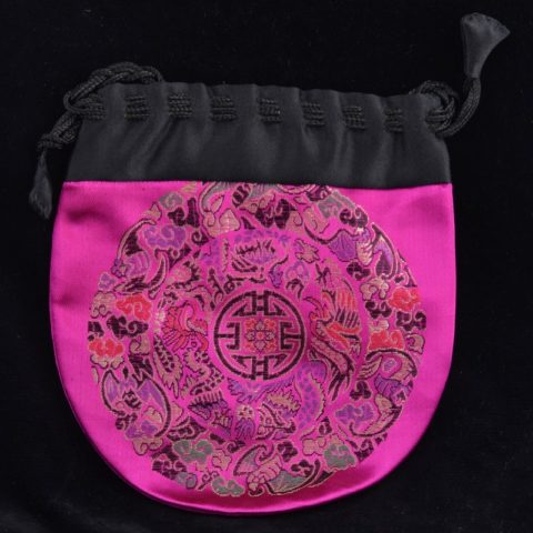BAG06-M | Large Brocade Bag in Various Colors - Bright Pink