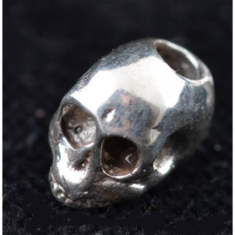 BB49S | Small Sterling Silver Skull Bead by Robert Burkett - 04