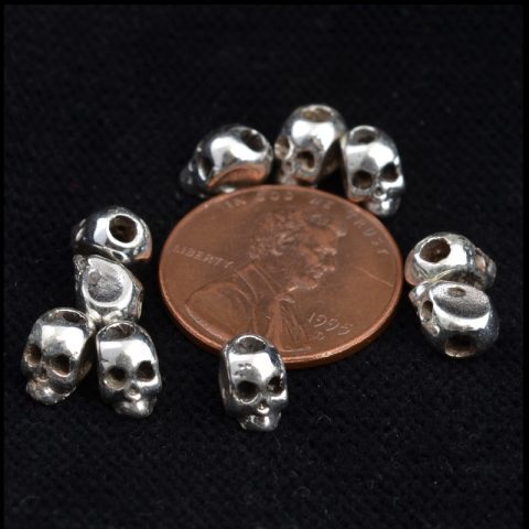 BB80 | Very Small Sterling Skull Bead by Robert Burkett - 02 | BB80 | Very Small Sterling Skull Bead by Robert Burkett - 02
