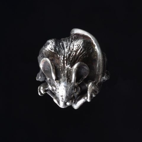 BB84 | Mouse Bead by Bob Burkett, Sterling Silver - 01 | BB84 | Mouse Bead by Bob Burkett, Sterling Silver - 01