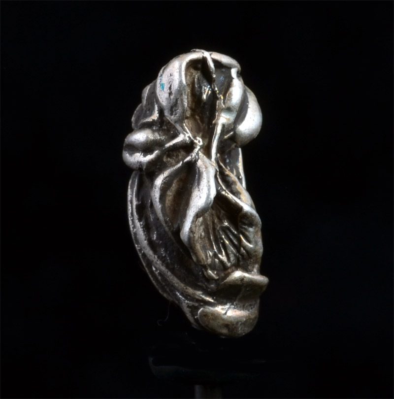 BB9029 | Vintage Orchid Tube Bead Cast in Sterling Silver by Bob Burkett – 01