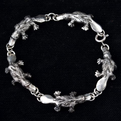 BBB001-5 | Sterling Silver Platypus Bracelet 5 Links by Bob Burkett - 02
