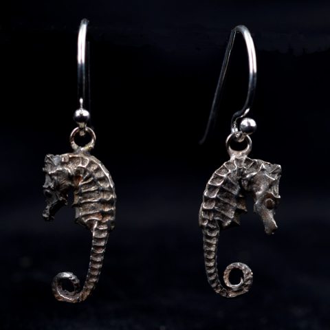 BBE01BR | Bronze Seahorse Earrings by Robert Burkett - 01