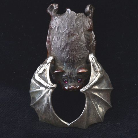 BBP22 | Vintage Sterling Silver & Shibuichi Bat Pendant by Robert Burkett - 00