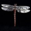 Art Deco Dragonfly Pendant, Sterling Silver and Shibuichi by Bob Burkett