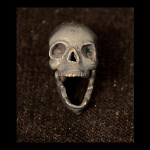BBP49BR | Patinated Bronze Skull Bead with Hinged Jaw - 04 | BBP49BR | Patinated Bronze Skull Bead with Hinged Jaw - 04