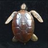 Bronze, Sterling Silver & Shibuichi Sea Turtle Pendant by Robert Burkett