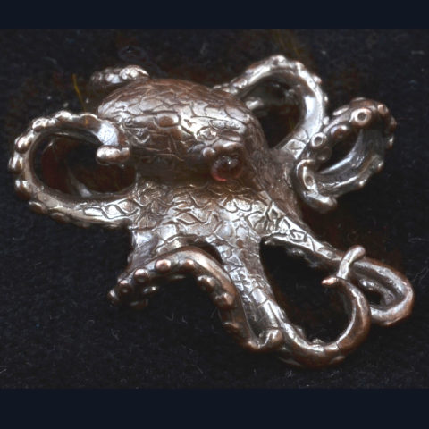 BBP55C | Small Shibuichi Octopus Pendant by Robert Burkett - 04