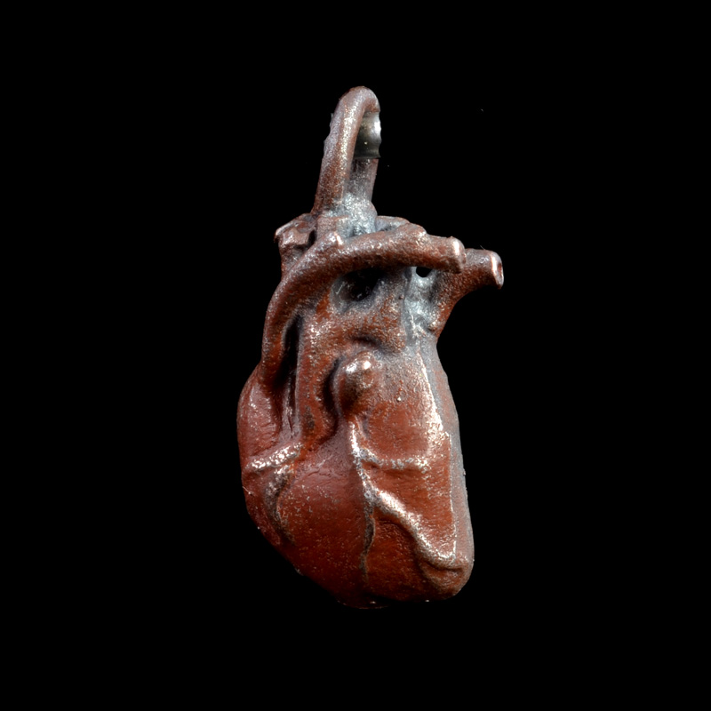 BBP9013C | Anatomical Shibuichi Heart Pendant by Robert Burkett - 03 | BBP9013C | Anatomical Shibuichi Heart Pendant by Robert Burkett - 03