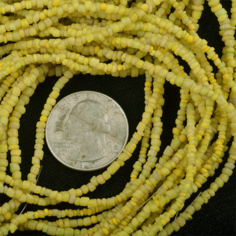 BC1043 | Ancient Thai Glass Beads from Krabi in Yellow - 01 | BC1043 | Ancient Thai Glass Beads from Krabi in Yellow - 01