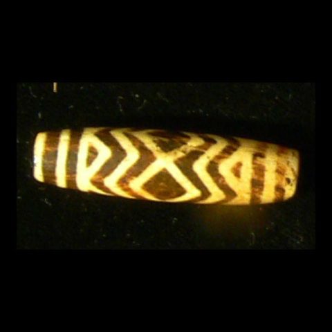 BC1078 | Pumtek Tube Bead with Rare Mirror Image Chevron Pattern - 00