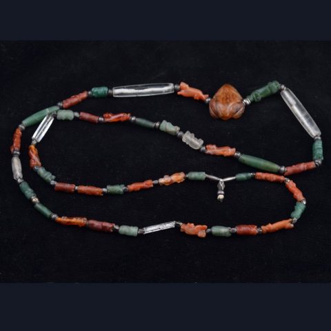 BC1090 | Burmese Beads with Carnelian Frog, Crystal, Carved Elephants and Tigers - 02 | BC1090 | Burmese Beads with Carnelian Frog, Crystal, Carved Elephants and Tigers - 02