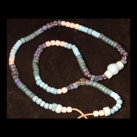 BC1110 | Strand of Blue Peking Glass Melon and Padre Beads - 00