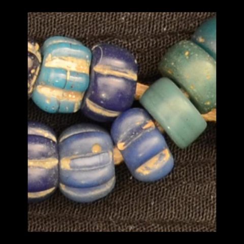BC1111 | Blue Peking Glass Melon and Padre Beads - 00 | BC1111 | Blue Peking Glass Melon and Padre Beads - 00