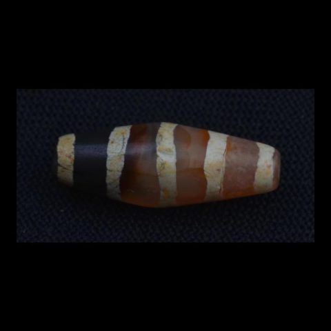 BC1152 | Pyu Military Bead with Five Stripes - 00 | BC1152 | Pyu Military Bead with Five Stripes - 00