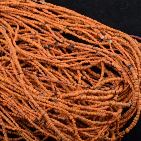 BC1237 | Ancient Orange Glass Seed Beads from Cambodia - 00 | BC1237 | Ancient Orange Glass Seed Beads from Cambodia - 00