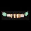 Silver Capped Dzi Bead and Turquoise Set