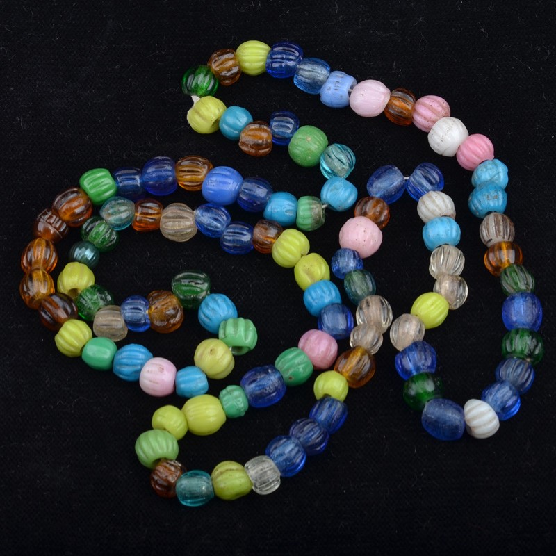 BC1362 | Mixed Color Peking Glass Melon Beads - 00 | BC1362 | Mixed Color Peking Glass Melon Beads - 00