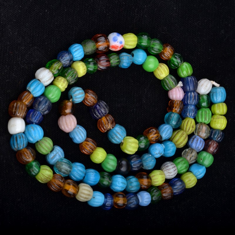 BC1363 | Mixed Color Peking Glass Melon Beads - 00 | BC1363 | Mixed Color Peking Glass Melon Beads - 00