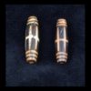 Pair of “Railroad” Pattern Pumtek Tube Beads