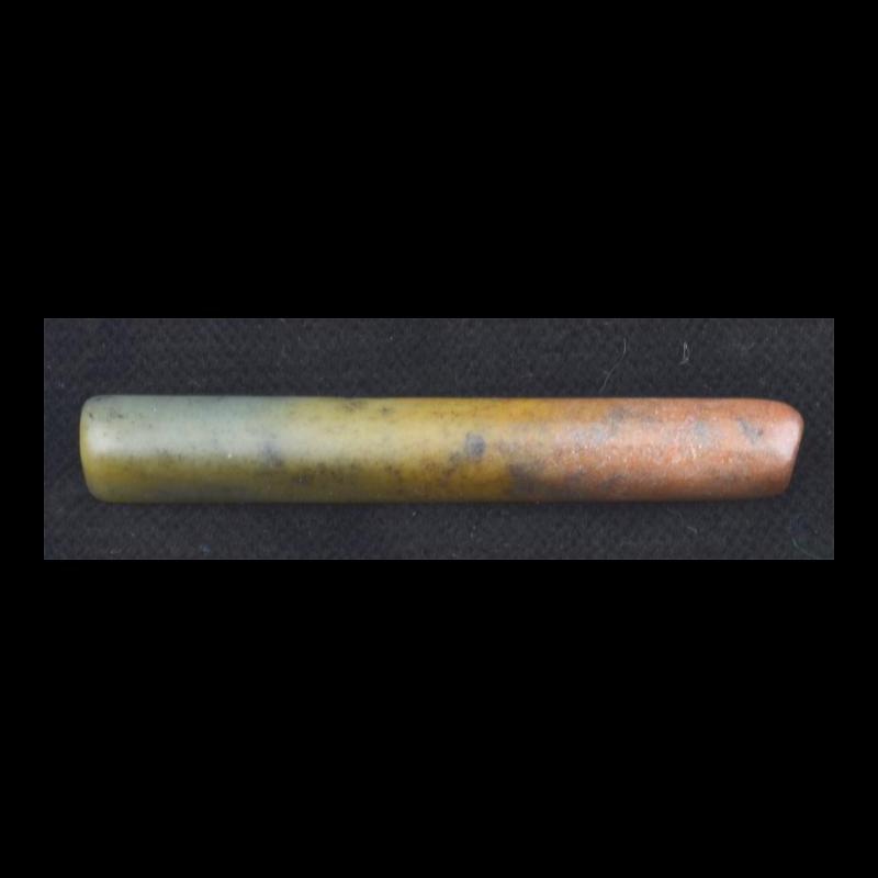 BC1625 | Ancient Lopburi Nephrite Tube Bead - 00 | BC1625 | Ancient Lopburi Nephrite Tube Bead - 00