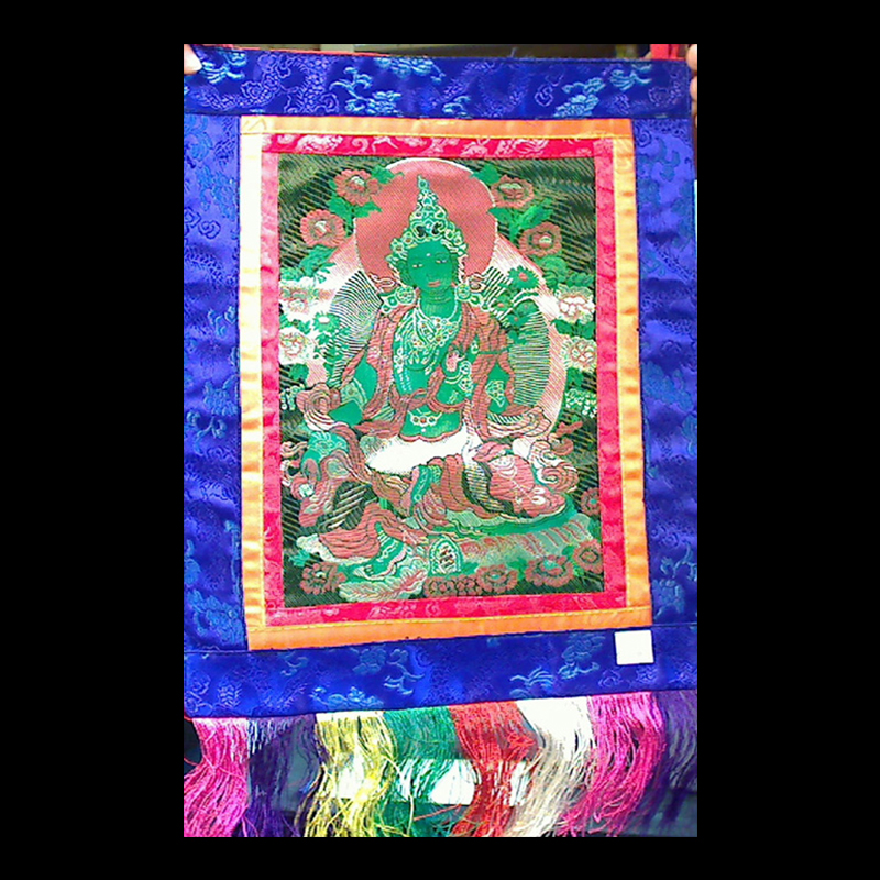 BN601B | Machine Embroidered Green Tara Thangka - 00 | BN601B | Machine Embroidered Green Tara Thangka - 00
