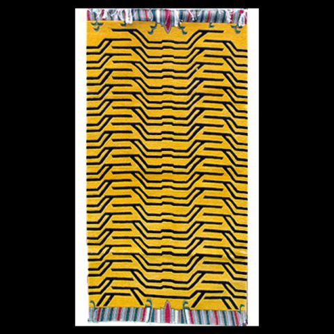 CT004 | Abstract Tiger Carpet, Black and Gold