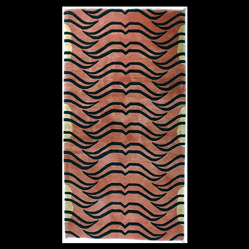 CT038 | Abstract Tiger Carpet, Black and Cinnamon | CT038 | Abstract Tiger Carpet, Black and Cinnamon