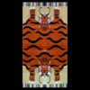 Two Head Tiger Carpet with Striped Border