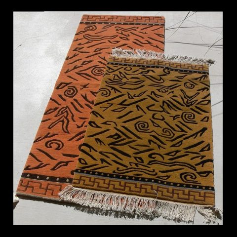 CT077-Rugs | Black and Mustard ‘Modern’ Abstract Tiger Carpet