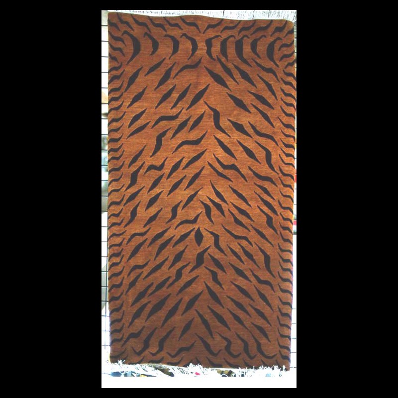 CT081 | Black and Cinnamon Abstract Tiger Carpet