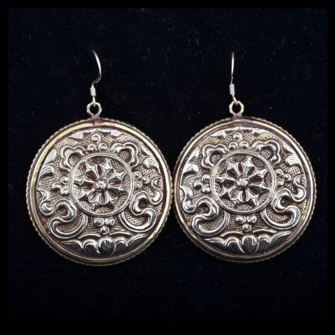 EAR3017 | Buddhist Symbol Earrings with Sterling Ear Wires - 01