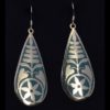 Leaf and Flower Design Earrings with Turquoise Inlay.