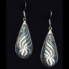 Leaf Design Silver Plated Earring with Turquoise Inlay.