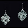 Endless Knot Earring with Turquoise Inlay