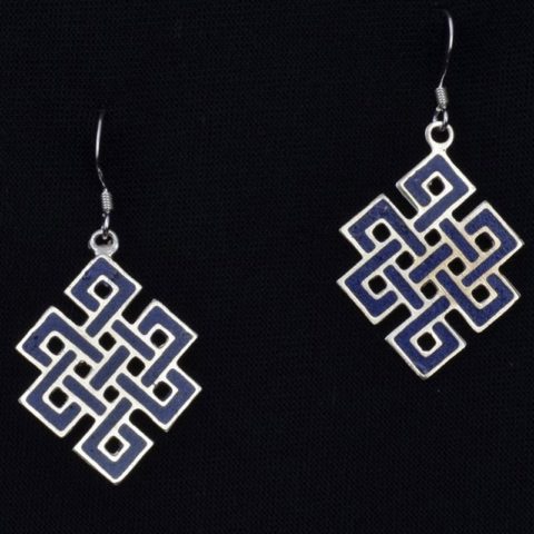 EAR3033 | Endless Knot Earring with Lapis Inlay