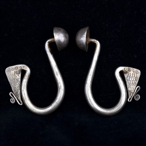 EAR3046 | Antique Hill Tribe Silver Gauged Earrings - 00