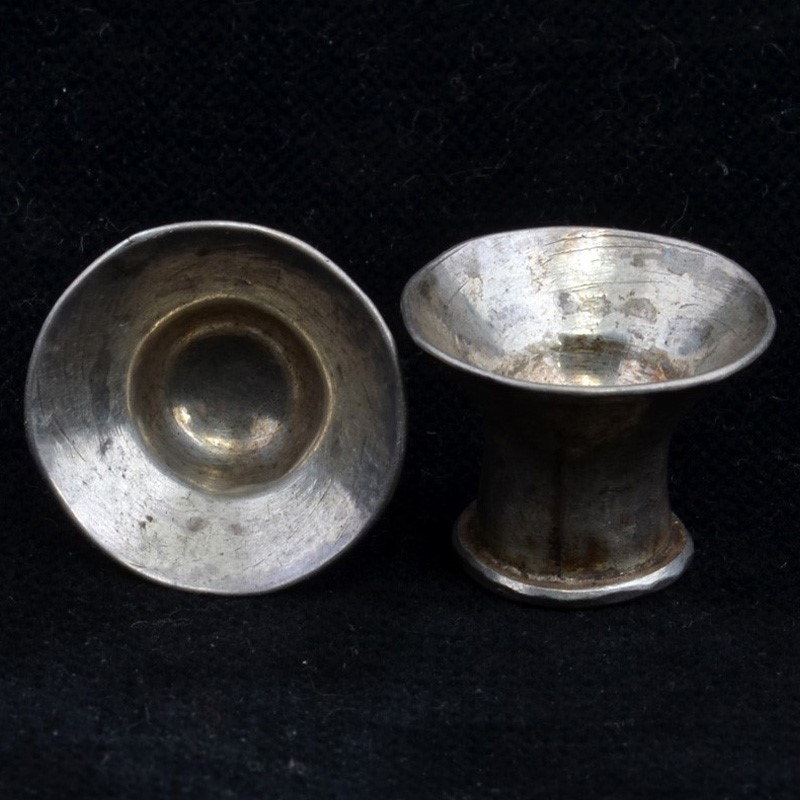 EAR3047 | Antique Hill Tribe Silver Flared Plug Earrings | EAR3047 | Antique Hill Tribe Silver Flared Plug Earrings
