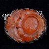 Sterling Clasp with Carved Carnelian and Rat Motif Bezel