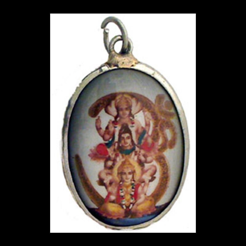 EP36 | Tripuri (Brahma, Vishnu and Shiva) Enamel Pendant | EP36 | Tripuri (Brahma, Vishnu and Shiva) Enamel Pendant