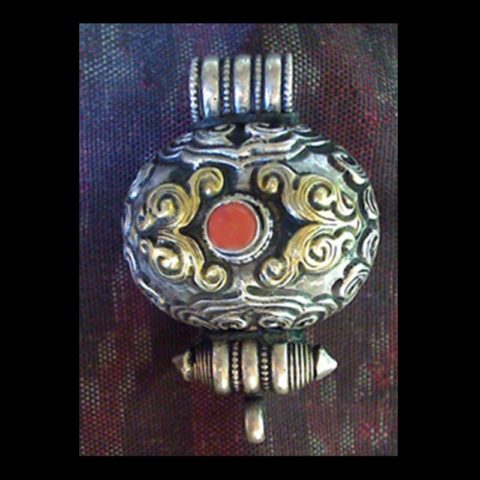 GAU20 | Traditional Silver Gau with Lapis or Turquoise
