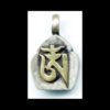 Sterling Silver Gau Shrine Shape with Gilt Tibetan OM