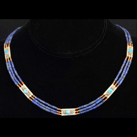 JN2007 | Nepalese Multistrand Necklace with Lapis